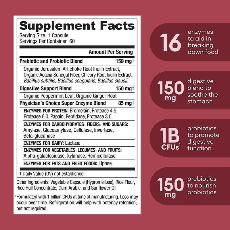 BIOSTRYDE Gut Balance™ Digestive Enzyme & Probiotic Capsules